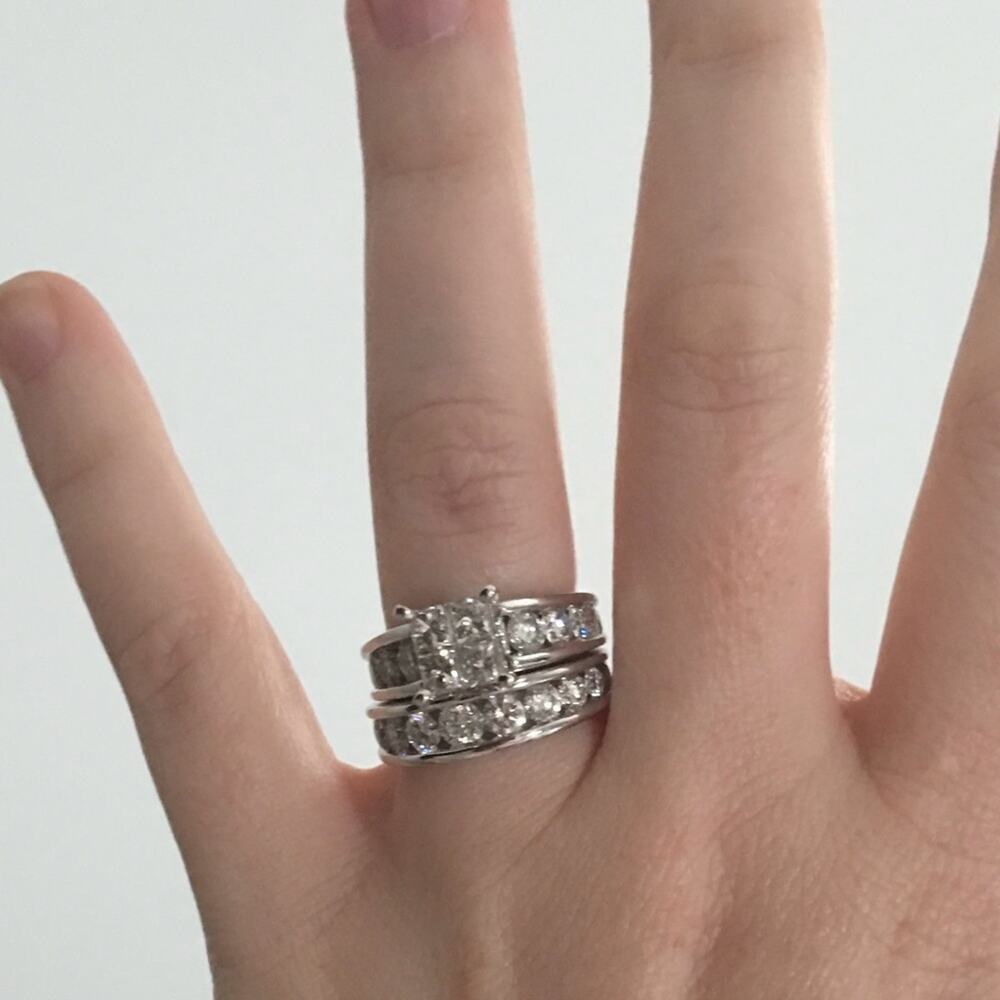 Diamond Bridal Ring Set 3 ct tw 14K White Gold 💍